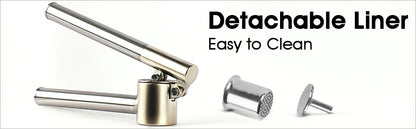 Garlic Press, 304 Stainless Steel Garlic Mincer & Crusher, Heavy Duty, Easy Squeeze, Rust Proof, Easy Clean