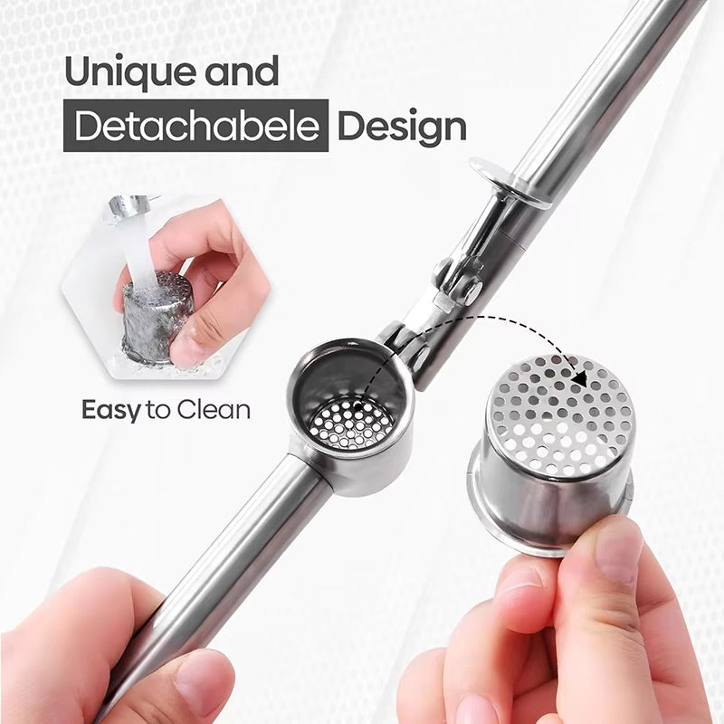 Garlic Press, 304 Stainless Steel Garlic Mincer & Crusher, Heavy Duty, Easy Squeeze, Rust Proof, Easy Clean